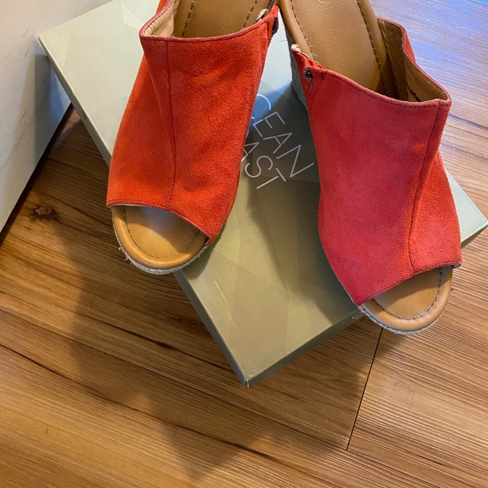 Women Coral Lane Bryant Suede Wedge Sandals!!! - Picture 2 of 4